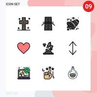 stock vektor ikon packa av 9 linje tecken och symboler för tycka om Instagram rutnät kärlek horn redigerbar vektor design element