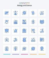 kreativ biologi 25 blå ikon packa sådan som molekyl. skydda. djur. vatten. släppa vektor