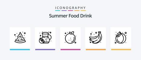 Summer Food Drink Line 5 Icon Pack inklusive Süßem. Eiscreme. Urlaub. Sommer. Brosche. kreatives Symboldesign vektor