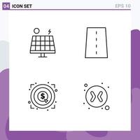 4 kreative Symbole moderne Zeichen und Symbole der Energievermarktung Solarlinien Geld editierbare Vektordesign-Elemente vektor