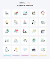 Kreativwirtschaft und Bildung 25 flache Icon-Packs wie Gesundheit. . erreichen. Webseite. online vektor