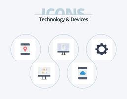 Geräte flach Icon Pack 5 Icon Design. . Technologie. Handy, Mobiltelefon. Satz. Geräte vektor
