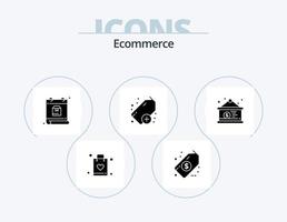 E-Commerce-Glyphen-Icon-Pack 5-Icon-Design. Dollarzeichen. Währung. Tag. Planke. Plus vektor