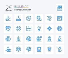 vetenskap 25 blå Färg ikon packa Inklusive newton. lugna. strukturera. vetenskap. dna vektor