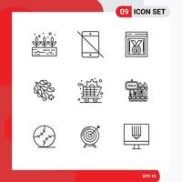 9 kreativ ikoner modern tecken och symboler av handla konst webb prestanda smällare Kina redigerbar vektor design element