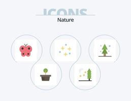 Natur flach Icon Pack 5 Icon Design. Baum. Natur. Ostern. Wald. Raum vektor
