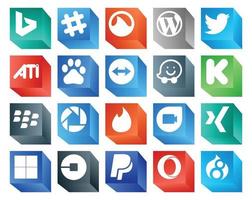 20 Social-Media-Icon-Packs einschließlich Xing Tinder Ati Picasa Kickstarter vektor