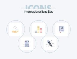 internationell jazz dag platt ikon packa 5 ikon design. multimedia. album. hand. multimedia. musik vektor