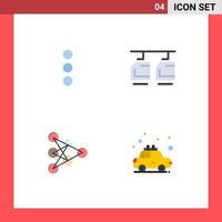 4 användare gränssnitt platt ikon packa av modern tecken och symboler av app algoritm kabel- fordon bil redigerbar vektor design element