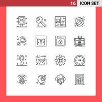 översikt packa av 16 universell symboler av kvinna kvinna brev leksak bebis redigerbar vektor design element