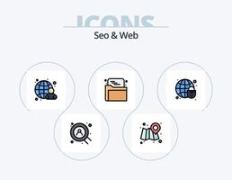 seo och webb linje fylld ikon packa 5 ikon design. . redskap. webb. kugghjul. Sök vektor
