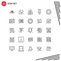 uppsättning av 25 modern ui ikoner symboler tecken för sluta media bröllop teknologi Produkter redigerbar vektor design element