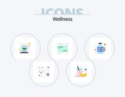 Wellness-Flachbild-Icon-Pack 5 Icon-Design. medizinisch. Flasche. Kaffee. sauber. Badeseife vektor