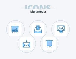 multimedia blå ikon packa 5 ikon design. . . presentation. ny. post vektor