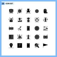 satz von 25 modernen ui-symbolen symbole zeichen für gadget verbundene innencomputer schießen bearbeitbare vektordesignelemente vektor
