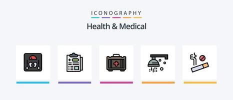 Gesundheit und medizinische Linie gefüllt 5 Icon Pack inklusive Raum. Krankenhaus. Zwischenablage. Tablette. medizinisch. kreatives Symboldesign vektor