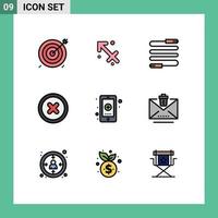 Stock Vector Icon Pack mit 9 Zeilenzeichen und Symbolen für Gesundheit ui Griechenland abgebrochene Sport editierbare Vektordesign-Elemente