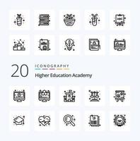 20 Academy Line Icon Pack wie Bildungspräsentationsvortragsskalen vektor