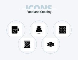 Lebensmittel-Glyphen-Icon-Pack 5-Icon-Design. . . Becher. Waffel. Plätzchen vektor