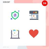 uppsättning av 4 kommersiell platt ikoner packa för pil textavsnitt cancer tillverkare kärlek redigerbar vektor design element