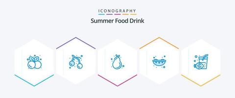 sommer essen trinken 25 blau icon pack inklusive urlaub. Sommer. Kirsche. süss. Sommer vektor