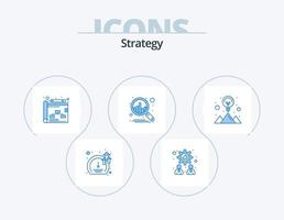Strategie blau Icon Pack 5 Icon Design. . Berg. Planung. Idee. Analyse vektor