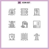 redigerbar vektor linje packa av 9 enkel konturer av checklista kvalitet kontrollera app övervakad inlärning inlärning redigerbar vektor design element
