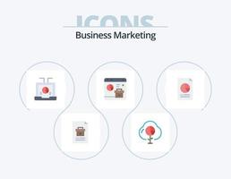 företag marknadsföring platt ikon packa 5 ikon design. data. webbläsare. Graf. seo. bärbar dator vektor