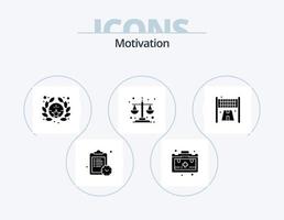 Motivations-Glyphen-Icon-Pack 5 Icon-Design. . Sport. Stern. Linie. eben vektor