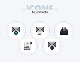 Multimedia-Linie gefüllt Icon Pack 5 Icon-Design. . Geschichte. . Nachricht vektor