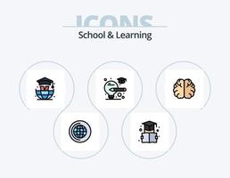 skola och inlärning linje fylld ikon packa 5 ikon design. . filer. hemisfär. utbildning. skola vektor