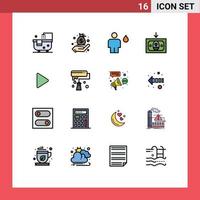 uppsättning av 16 modern ui ikoner symboler tecken för media pengar avatar lösa in mänsklig redigerbar kreativ vektor design element