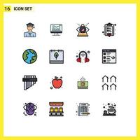 16 kreativ ikoner modern tecken och symboler av jord notera företag checklista försyn redigerbar kreativ vektor design element