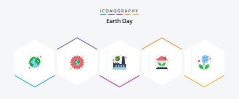 Earth Day 25 Flat Icon Pack inklusive Öko. real. Ökologie. Haus. ökologisch vektor