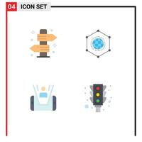 platt ikon packa av 4 universell symboler av styrelse företag sommar global cell redigerbar vektor design element