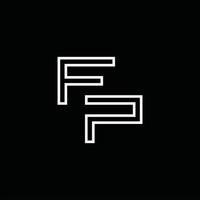 fp logotyp monogram med linje stil design mall vektor