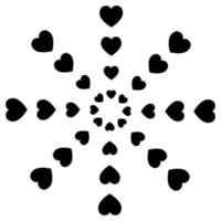 spiral svart hjärtan mönster på vit bakgrund vektor