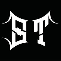 ST-Logo-Monogramm mit abstrakter Form-Design-Vorlage vektor