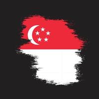 årgång grunge textur singapore abstrakt flagga vektor