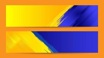 abstrakter Grunge-Hintergrundvektor mit Pinsel und Halbtoneffekt, Template-Design-Banner mit blauer und gelber Farbverlaufsfarbe der ukrainischen Flagge vektor