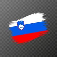 slovenien nationell flagga. grunge borsta stroke. vektor