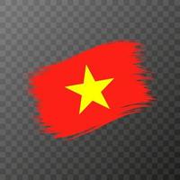 vietnam nationell flagga. grunge borsta stroke. vektor