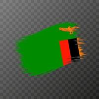 zambia nationell flagga. grunge borsta stroke. vektor