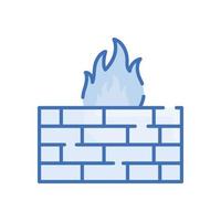 Firewall-Vektor blaues Symbol Cloud-computing-Symbol eps 10-Datei vektor