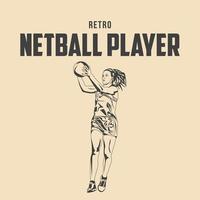 Retro Netball-Spieler-Vektorvorratillustration vektor