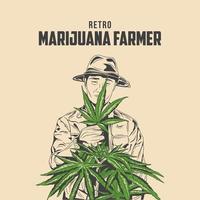 retro cannabis jordbrukare vektor stock illustration