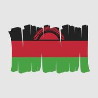 malawi flagge bürste vektor