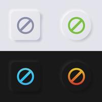 förbjuden symbol knapp ikon uppsättning, Flerfärgad neumorphism knapp mjuk ui design för webb design, Ansökan ui och Mer, knapp, vektor. vektor
