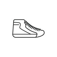 Schwarz-Weiß-Konturvektorillustration von Schuhen. Turnschuhe, Unisex, Outline-Sneaker. Vektorlinie. vektor