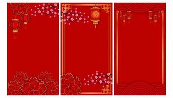 frohes chinesisches neujahr 2023, jahr des kaninchens, mondneujahrskonzept mit laterne oder lampe, verzierung und roségoldenem hintergrund zum verkauf, banner, poster, cover-designvorlagen, fütterung sozialer medien vektor